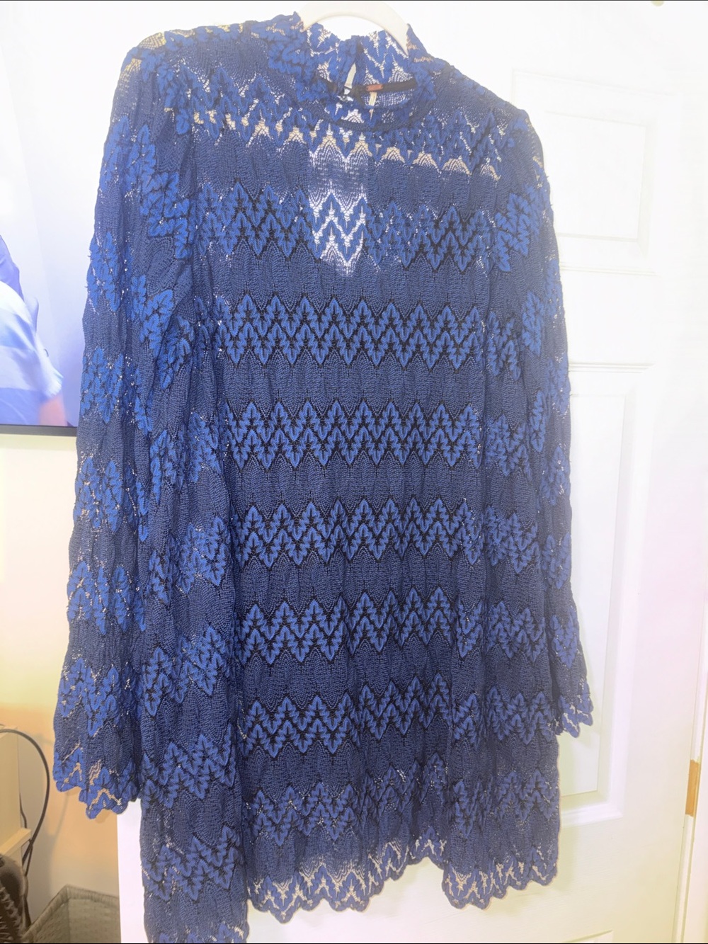 Free People Blue and Black Lace Dress
